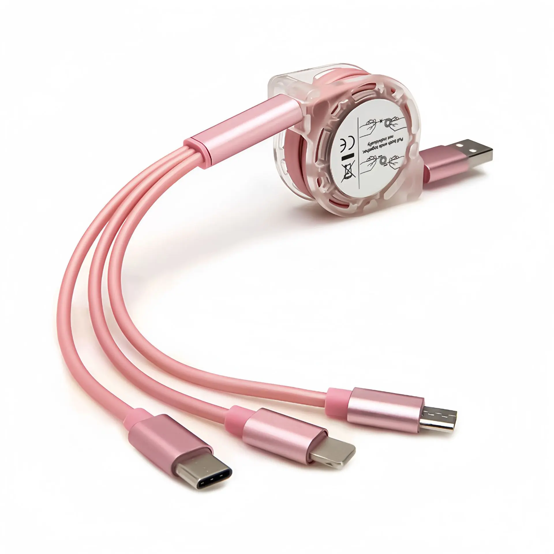 Crystal model retractable-rose gold color