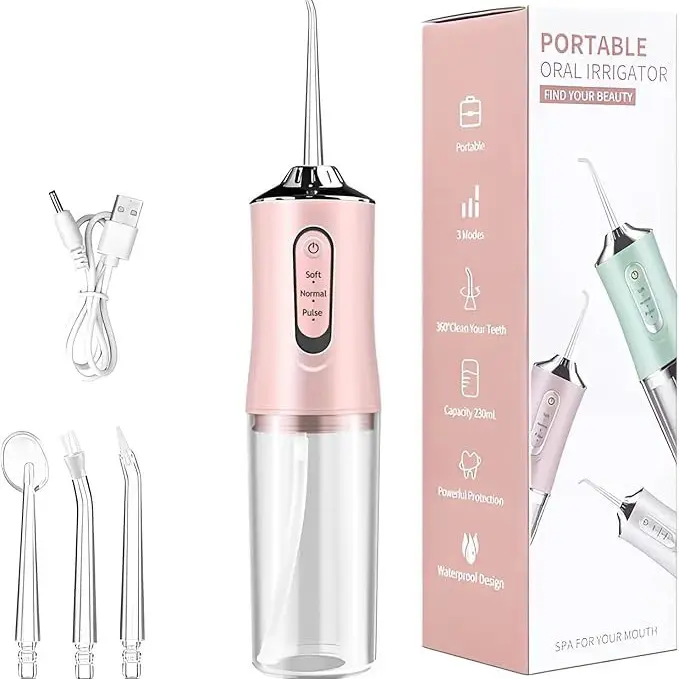 Portable Electric Oral Irrigator for Deep Cleaning, Teeth Cleaning Machine, Rechargeable Water Flosser with 3 Cleaning Modes, Waterproof, Oral Care Products for Home & Travel #TOP PICKS
