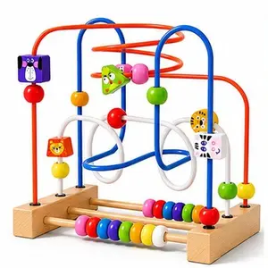 Wooden Animal Bead Maze Toy for Toddlers Ages 1-3, Montessori  Wire Maze with Colorful Sliding Beads & Cute Animals, Fine Motor  Skills & Hand-Eye Coordination, Educational Birthday Gift for  Boys and Girls