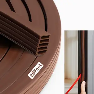 20ft Self Adhesive Door Gap Seal Windproof Door Sealing Strip Weather Sealing Tape Adjustable D-shaped Four-Color Door Seal Strip, Windproof Waterproof Sound Insulation Self-Adhesive, Entry Door Gap Frame Window Edge Indoor Door Anti-Collision Tape