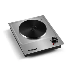 CUSIMAX 1500W Electric Hot Plate Portable Countertop Burner with 11 Power Levels Stainless Steel Easy to Clean for All Cookware Types electric stove Single Stove hot plate level temperature control Cast-Iron Induction Range