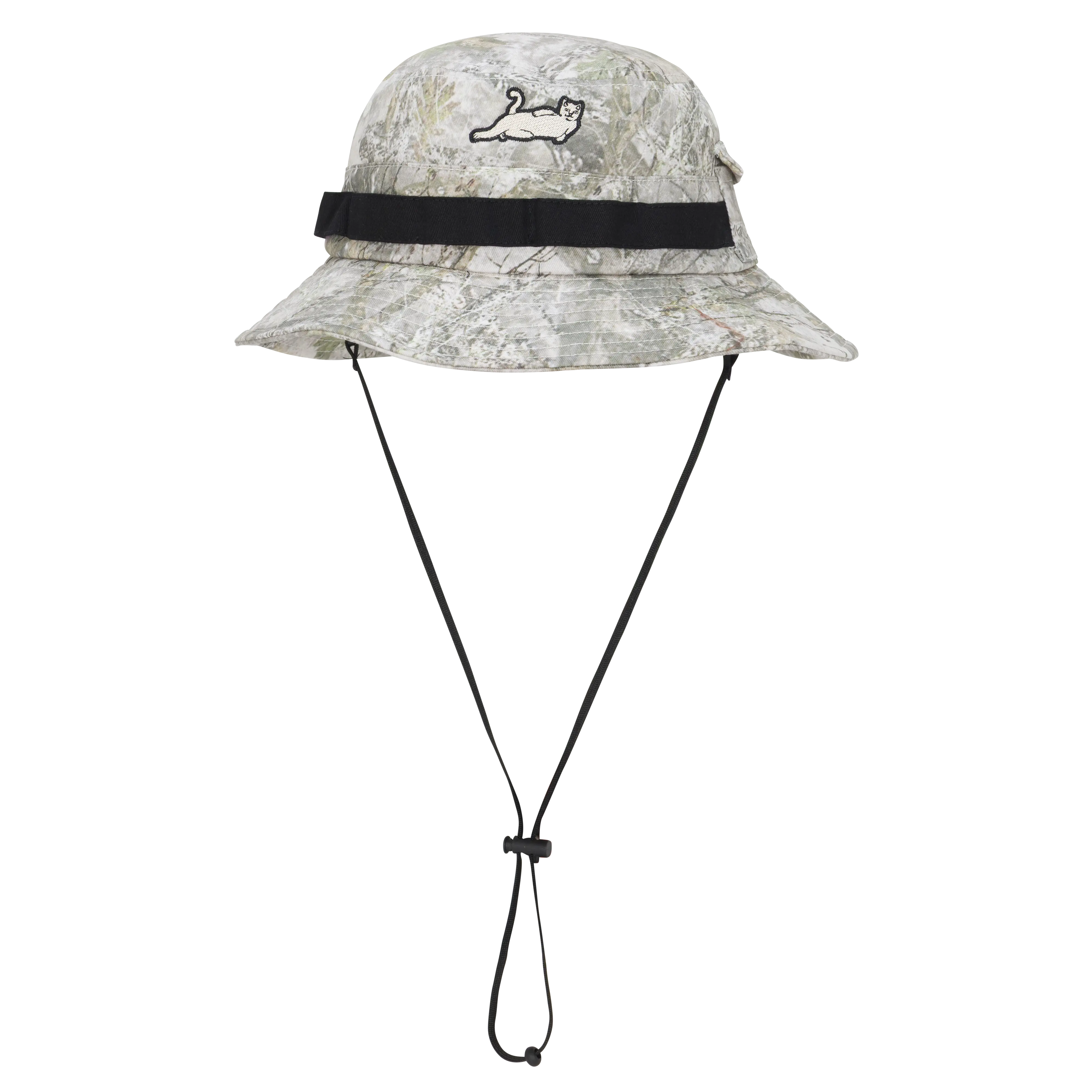 Boonie Hat in Nerm Tree Camouflage with an Adjustable Chin String, Side Velcro Pocket, and Cooling Air Vents, Camouflage Wrap Hats, Breathing Feature Hats