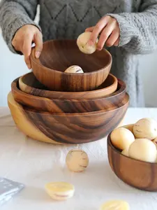 Acacia Wooden Bowl for Serving Tea and Coffee Acacia Wooden Bowl for Serving Tea and Coffee