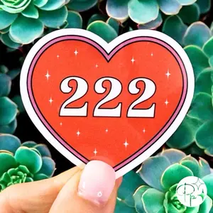 222 Angel Number Sticker, 2.5x2.2”, Holographic or Clear Glossy