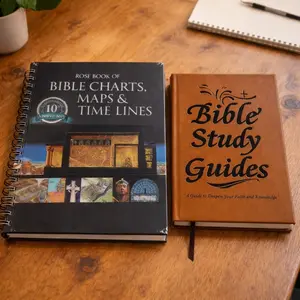 Complete Bible Study Bundle | Rose Book of Charts, Maps & Bible Timelines + Premium Leather Devotional Journal & Bible Notebook | Visual Reference Guide & Daily Reflection Kit for Spiritual Growth & Christian Gifts