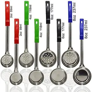 Portion Control Serving Spoons, Serving Utensils, Set of 8, Measuring Serving Utensils for Restaurants, Weight Loss, Gastric Sleeve, Bariatric Surgery Must Haves, 4 Solid & 4 Perforated Scoops