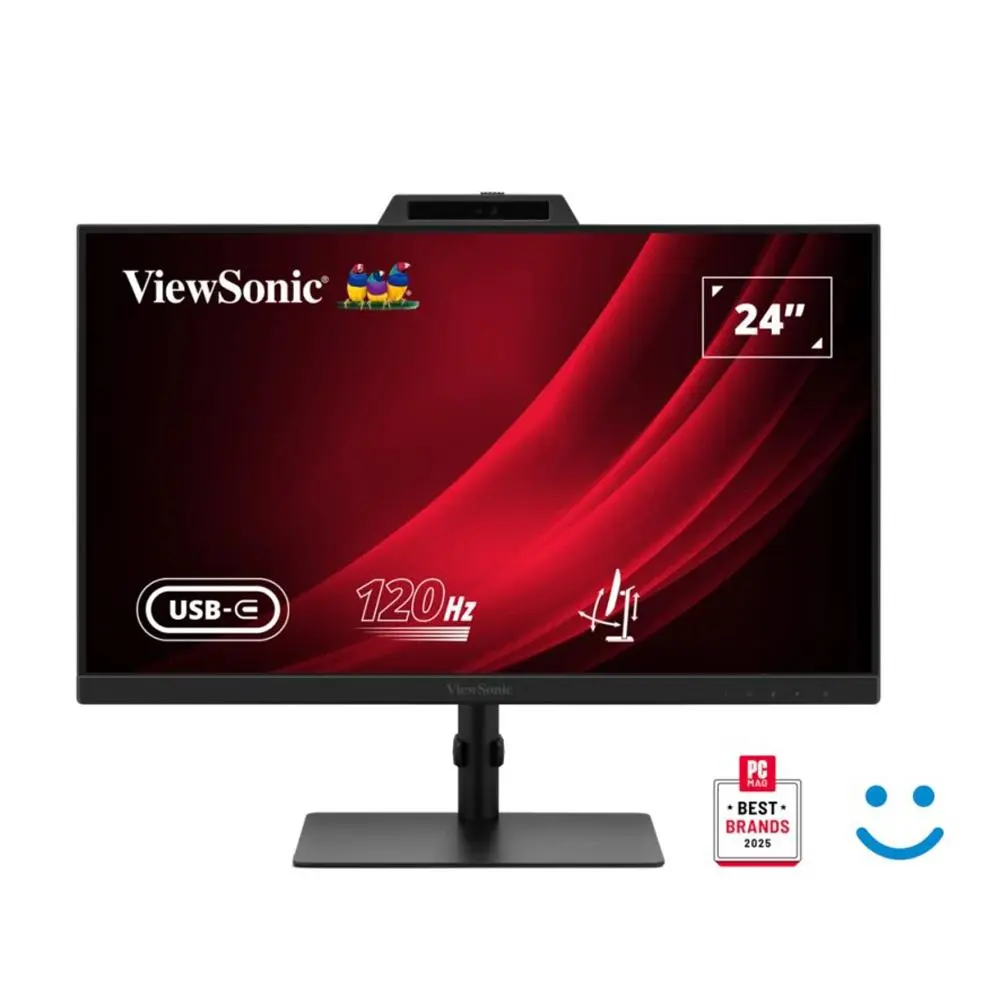 ViewSonic 24” FHD USB-C Video Conferencing Monitor with Windows Hello–Certified Webcam