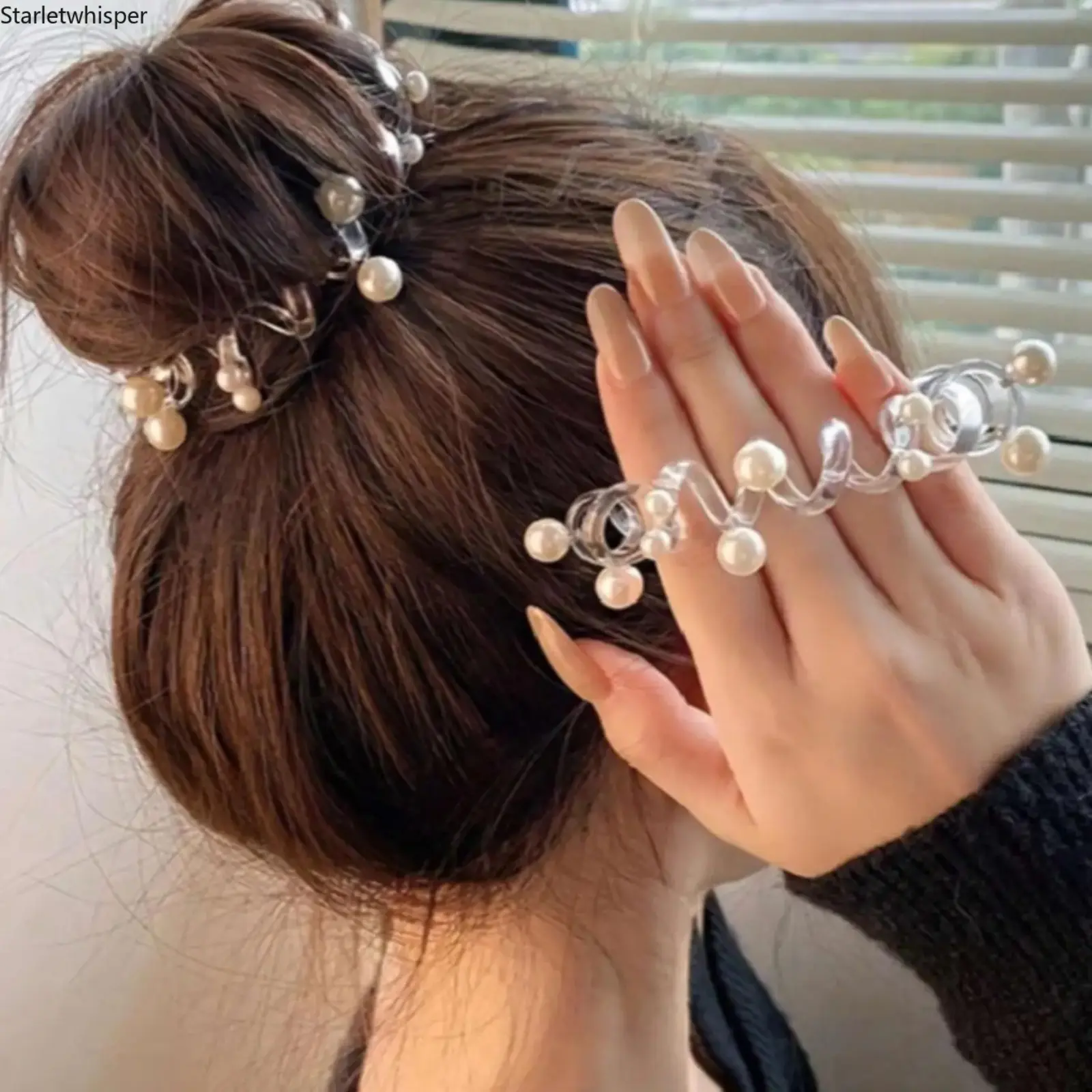 Faux Pearl Elastic Hair Tie, Minimalist Elegant Headwear, Stretch Ponytail Holder, Stylish Daily Hair Accessory for Women & Girls, Secure Comfortable Fit for Thick Hair