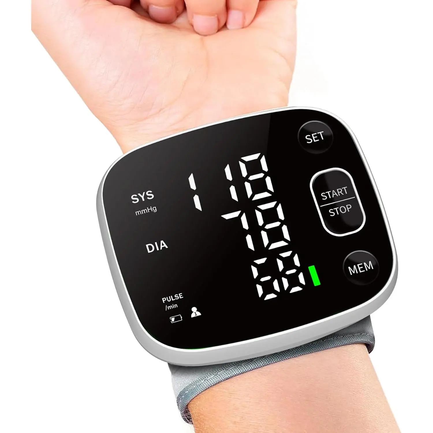 Blood Pressure Monitor Rechargeable Blood Pressure Monitors for Home Use Adjustable Automatic Wrist Cuff Voice Broadcast 2 * 120 Reading Memory for 2 Users with Carrying Case