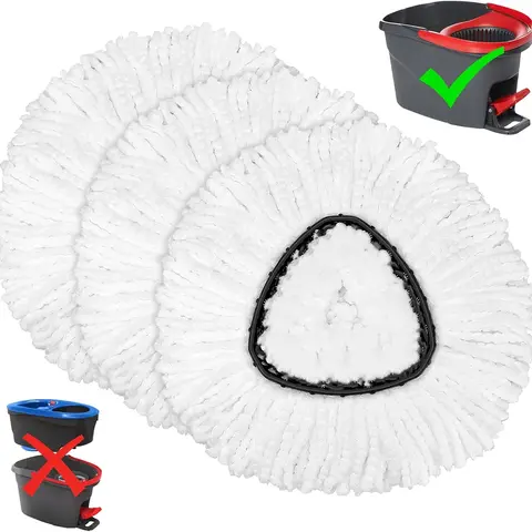 3 Pack Mop Replacement Heads for O-Ceda Mop Replace Head EasyWrin Spin Mop Heads Replacements, Microfiber Spin Mop Refills, Easy Cleaning Mop Head Replacement Household Items