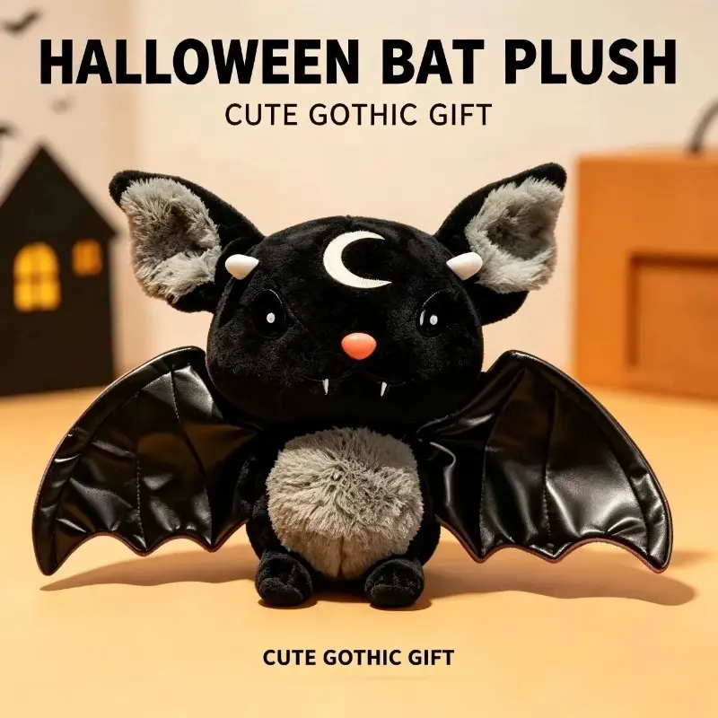 Dark Fantasy Bat Plush Toy, Soft Huggable, Cute & Quirky Design, Perfect for Halloween Gifts, Ideal for Various Festive Occasions, Stuffed Animal Gift
