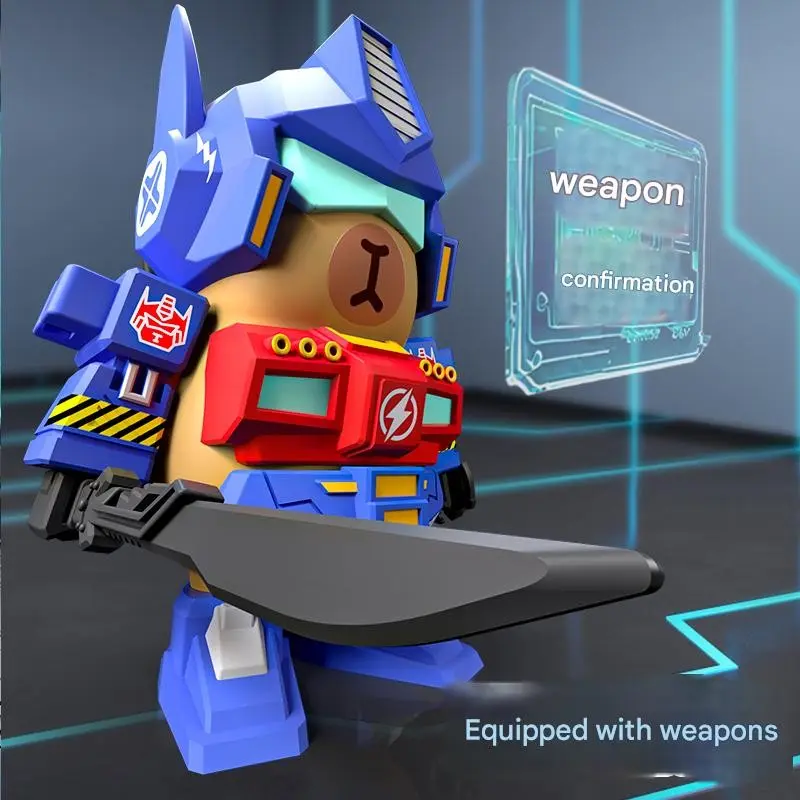 Capybara Magnetic Mecha Figure Anime Action Figure Full Armor Design, 3D Printed Transformable Robot Decor for Modern Home Display, Standout Unique Gifts and Limited edition Collectible Figurine