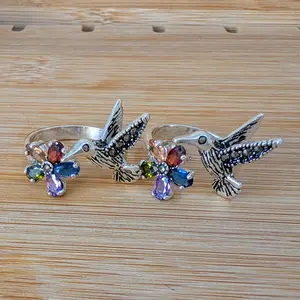 Ajustable Colibrí Ring 925 Sterling Silver Made in Taxco Mexico