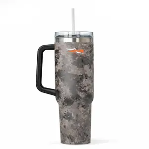 SITKA Digital Hunting Camo 40oz Tumbler With Handle, Digital Camouflage Travel Mug 40oz, Hunting Outdoor Gear Insulated Coffee Cup, Stainless Steel Water Bottle, Flip Straw Leak Proof Flask, Wilderness Christmas Birthday Gift For Men, Gift for Him