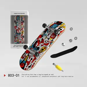 Pro Wooden Fingerboard DIY Kit| 5-Ply Maple Deck & High-Speed Bearing Wheels| Premium PU Grip Tape Mini Skateboard Desk Toy