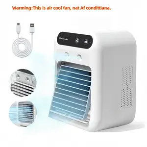 Portable Air Conditioner Fan, USB Rechargeable 500ML Large Capacity Water Tank Spray Humidification Cooling Fan, Two-speed Wind Mode Mobile Air Conditioner Fan