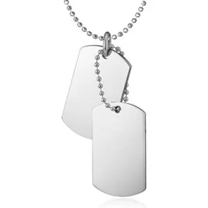 Long tiantian Dog Tag Necklace for Men Stainless Steel Tag Plates Pendant Necklace Military Dog Tag Pendant Necklace for Boys Army Hip Hop Jewelry