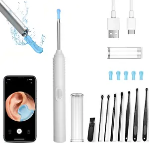 1set Ear Wax Remover With 5 Ear Scoops And 8 Ear Digging Tools, Ear Cleaner With Camera, Ear Wax Removal Tool With HD Camera, Rechargeable Ear Wax Removal Kit For Smartphones, Earwax Removal Tool