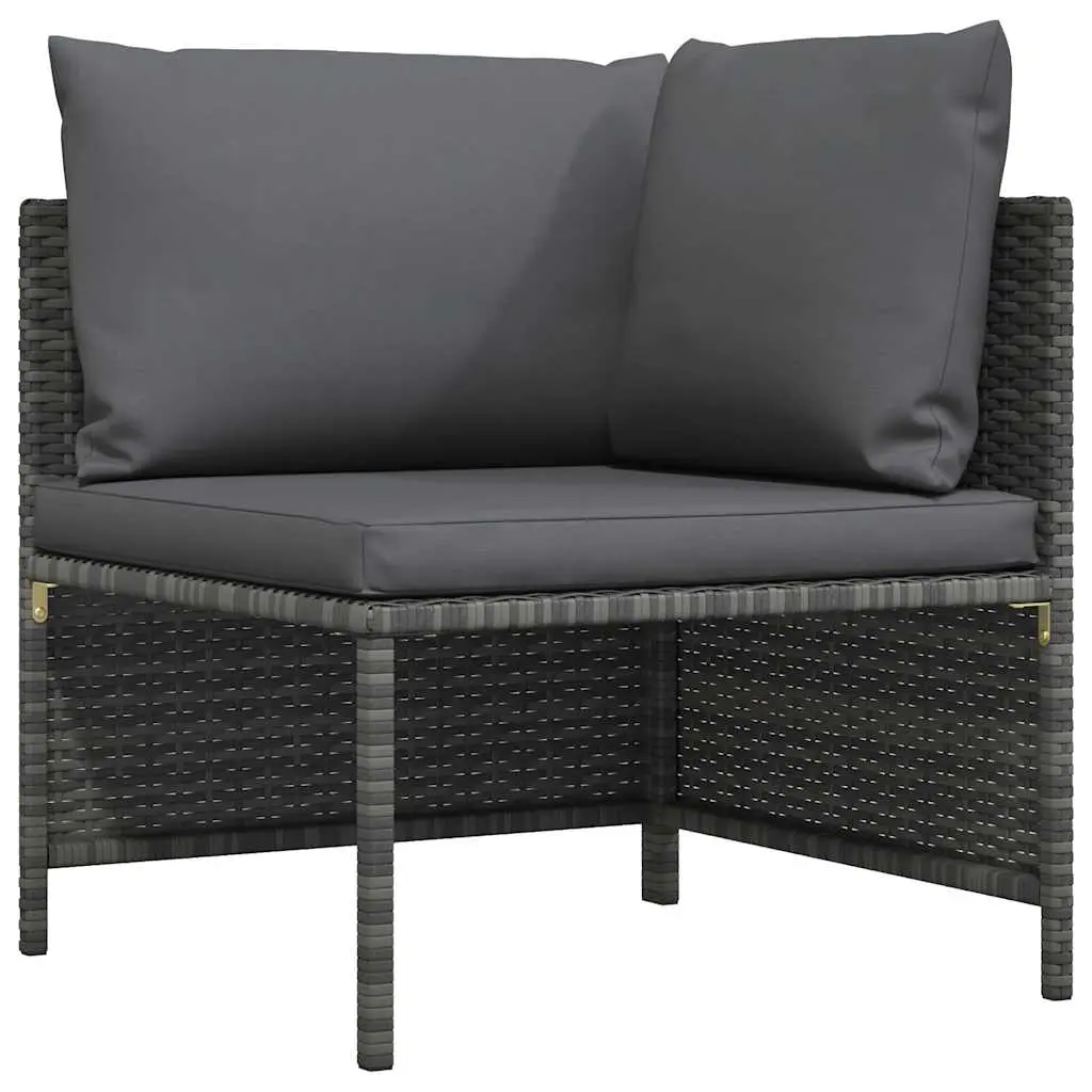 vidaXL Sectional Corner Sofa, Corner Chair with Cushions, Modular Seat, Single Sofa Chair for Patio Outdoor Garden, Rustic, Solid Teak Wood PE Rattan 313493