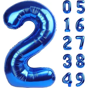 Giant Navy Blue 2 Balloon Number 40 Inch, Two Number Balloons Birthday Supplies, 2nd 12 22 32 62 Year Old Birthday Party Celebration, 2025 Second 2 Bluey Balloons Graduations Anniversary Decorations