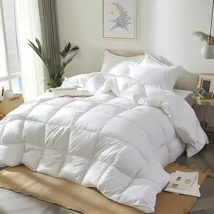 Goose Feather Down Fiber Comforter - King Size Duvet Insert, 100% Cotton Cover All Season Comforter Soft Luxurious Hotel Bedding, 104"x88"