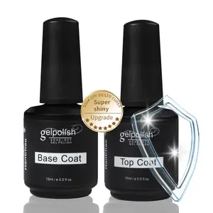 Base Coat Duo Set (2 Bottles, 15ML Each), Glossy & Matte No-Wash Dual Effect, Compatible with UV/LED Nail Polish Curing Lamp