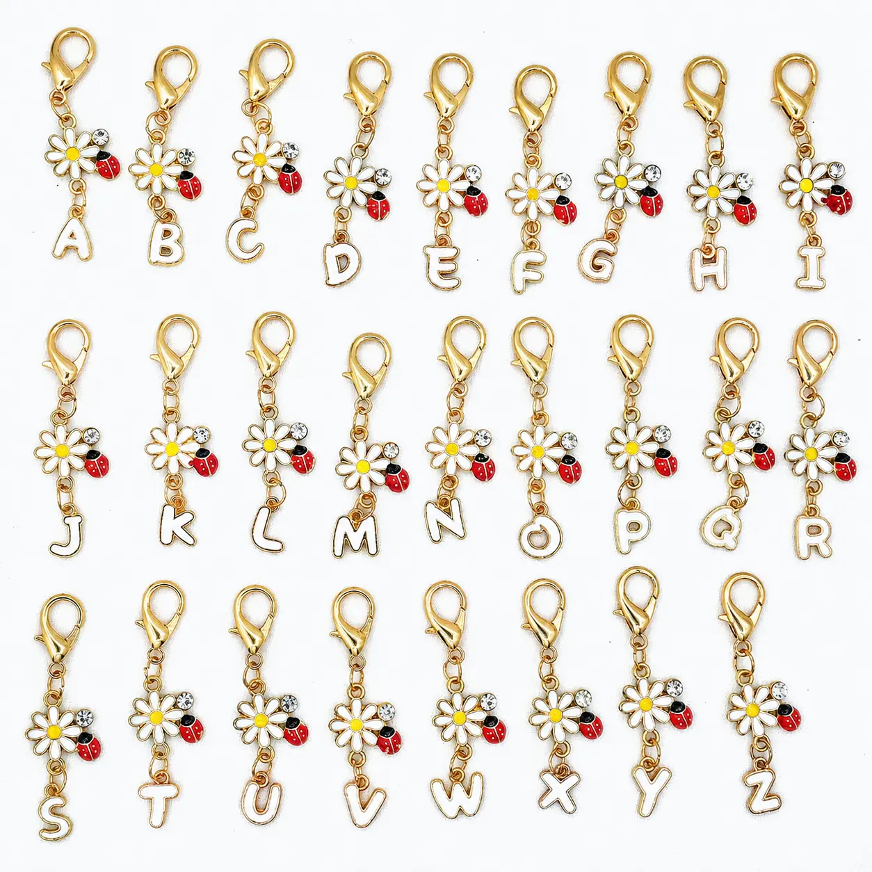 Floral Letter Keychain - Elegant Gold Tone Key Ring, Birthday/Anniversary Gift for Women, Bag, Car or House Key Accessory, Exquisite Design, Cute Keychain for Everyday Use, Keychain for Bags