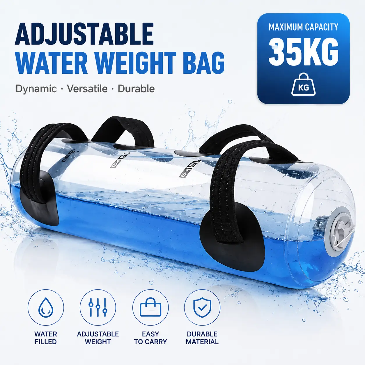 Adjustable Variable-Capacity Portable Functional Water Weight Bag - Lightweight with Easy Carry Handle for Sports & Outdoor Training, Daily Activities