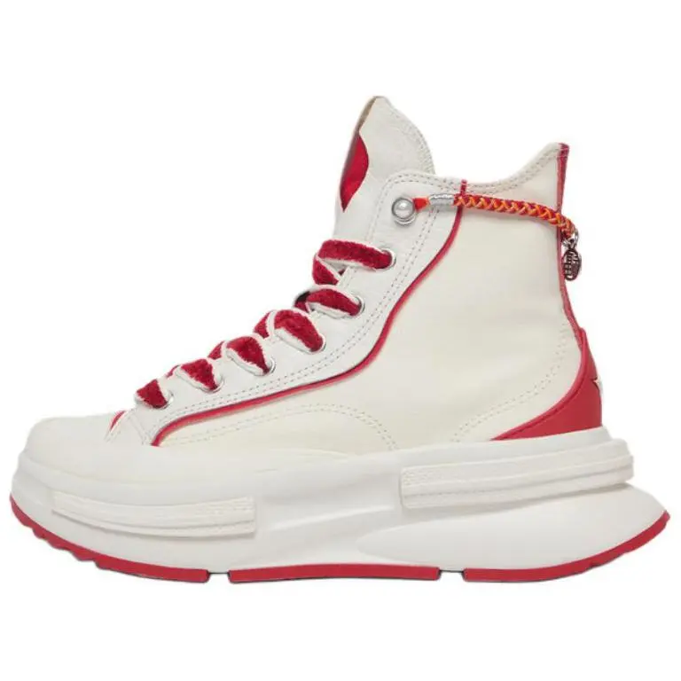 Men's & Women's Converse Run Star Legacy CX High-Top Canvas Trainer - Closed Casual Footwear, Beige Red/House White, Durable Versatile Trending Maison Mihara Athletic Shoes