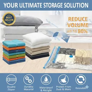 Vacuum Compression Storage Bag 100cm x 80cm | Space-Saving Waterproof Large Capacity for Clothes Bedding Travel & Moving