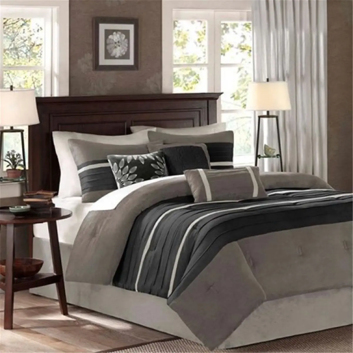 212 MAIN Reptile & Amphibian Decoration 7-Piece 100% Polyester Micro Suede Soft Touch Comforter Set - California King Bed Size