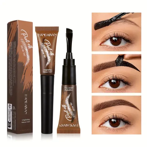 HANDAYAN 5-Color Liquid Eyebrow Tinting Cream Enhancer Kit - Waterproof, Tear-Resistant, Smudge-Proof, Long-Lasting At-Home Brow Makeup Product with Color Correction for Instant Tint & Natural Hair-Like Strokes
