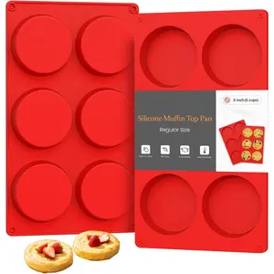 Egg Molds for Breakfast Sandwiches 2 count, Non Stick 3 Inch Egg Bites Baking Pans,  Muffin Pans for Baking, Round Muffin Top Pan for Whoopie Pie Pan, Tarts, Quiche
