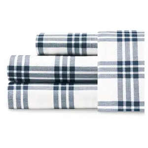 Eddie Bauer Basic Plaid Dusted Indigo Twin Xl Sheet Set