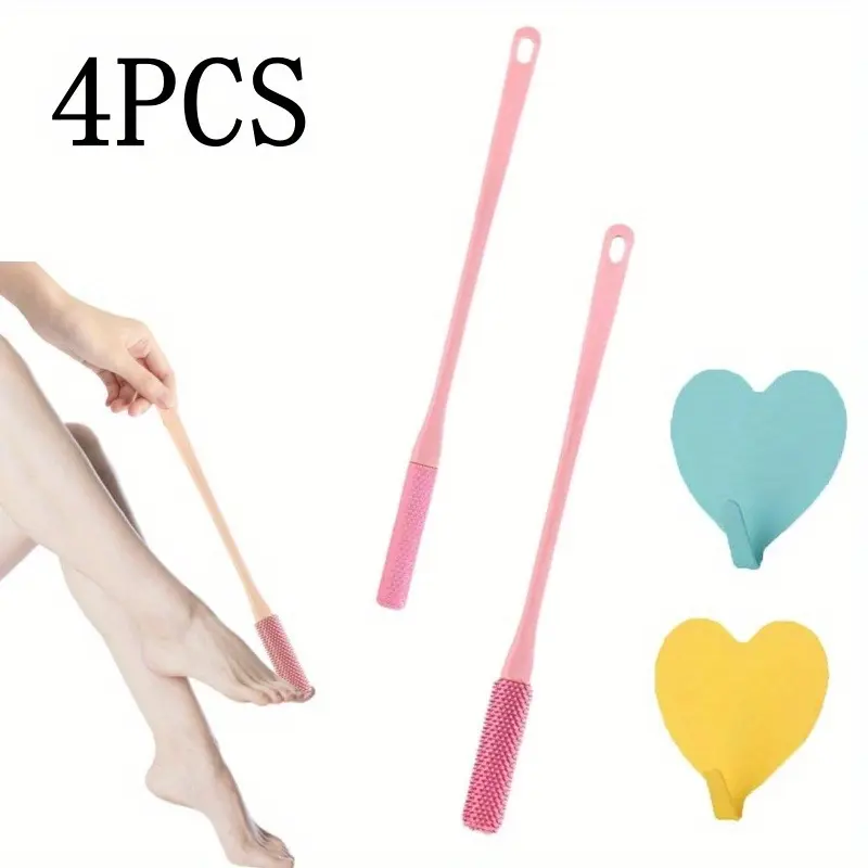 2PCS Foot Scrub Brush for Men and Women Exfoliating Foot Scrubber Brush with 2 Hooks,Soft Non-Slip Grip,Foot Sole Scrubber Exfoliating Massage Brush Ideal for Shower Spa