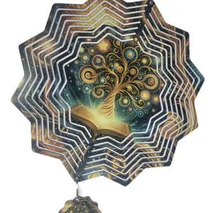 Magical Tree Wind Spinner - Unique Design with Tree Motif and Colorful Layers