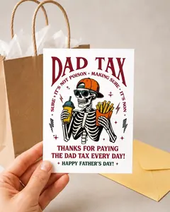 Funny Dad Tax Birthday Card, You’re A Classic Card, Retro Record Player Greeting Card