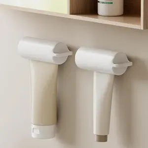 2PCS Space-Saving Rotating No-Drill Toothpaste Squeezer & Wall-Mounted Storage Rack – Effortless Squeezing, Organized Bathroom! Plastic Toothpaste Squeezer  Water Proof Toothbrush