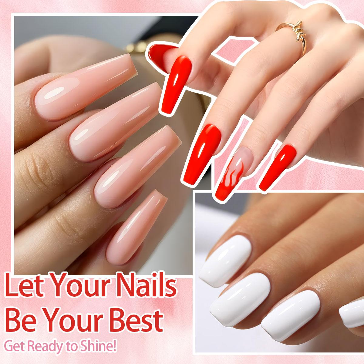 VOKY 6 Pack Gel Nail Polish Set #01-06 - Essential Classic Collection, Yellow White Nude Red Pink Wine, UV LED Soak Off Everyday Office Nail Art Kit, 5-Free Long Lasting High Gloss