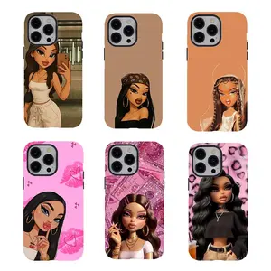 B-Bratz Doll y2k Phone Cases,for iPhone 17 16 15 14 13 12 11 Pro Max Plus & Samsung Galaxy S26 S25 S24 S23 S22 Ultra,pink Aesthetic and brown Phone Case,stylish Phone Case,Durable Design Tough phone case,Protective smartphone Cover