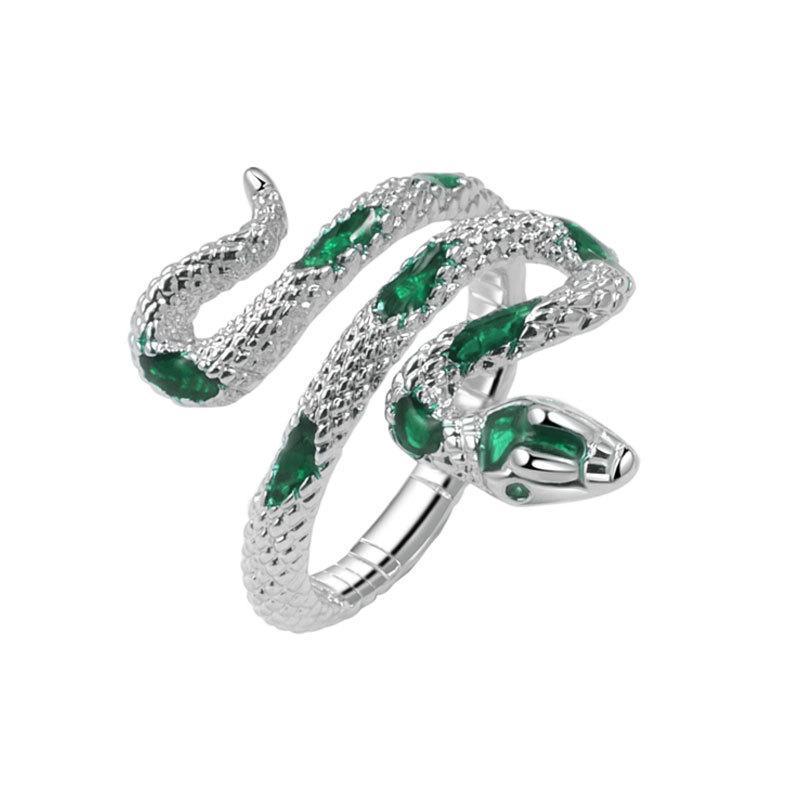 Serpent Ring: Women's Fashion Jewelry & Accessory — A Coiled Serpent-Style Ring, an Ideal Choice for Holiday and Birthday Gifting; Fully Adjustable Size.