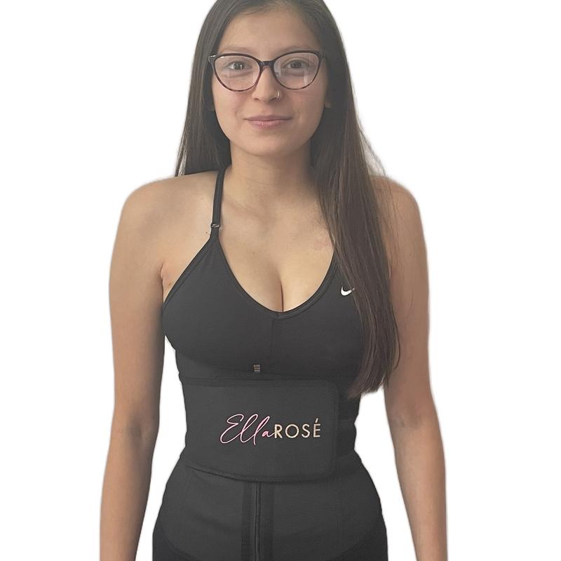 Ella Rose Latex Waist Trainer with Zipper for Women, Underbust Corset and Waist Shaper Cincher, Workout Belt for Weight Training, Hourglass Body Shaper - Black Belts