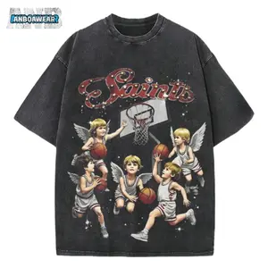 ANB-AnboaWear Gifts-Angelic Basketball Saints T-Shirt - Vintage Graphic Design For Sporty Fashion Enthusiasts Streetwear Style, Made of Soft and Comfortable Material, Is Very Suitable for Gym Workouts, Outdoor Activities and Daily Casual Wear