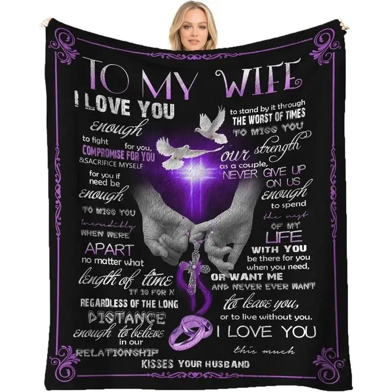 To My Husband Throw Blanket From Wife: Ultra Soft & Cozy Lightweight Plush Fleece Cover For Sofa. Perfect Warm Birthday Christmas Anniversary Gifts For Men. The Portable Couch Snuggle Wrap Present For Him. Best Aesthetic Room Decor Husband Gift Ideas!