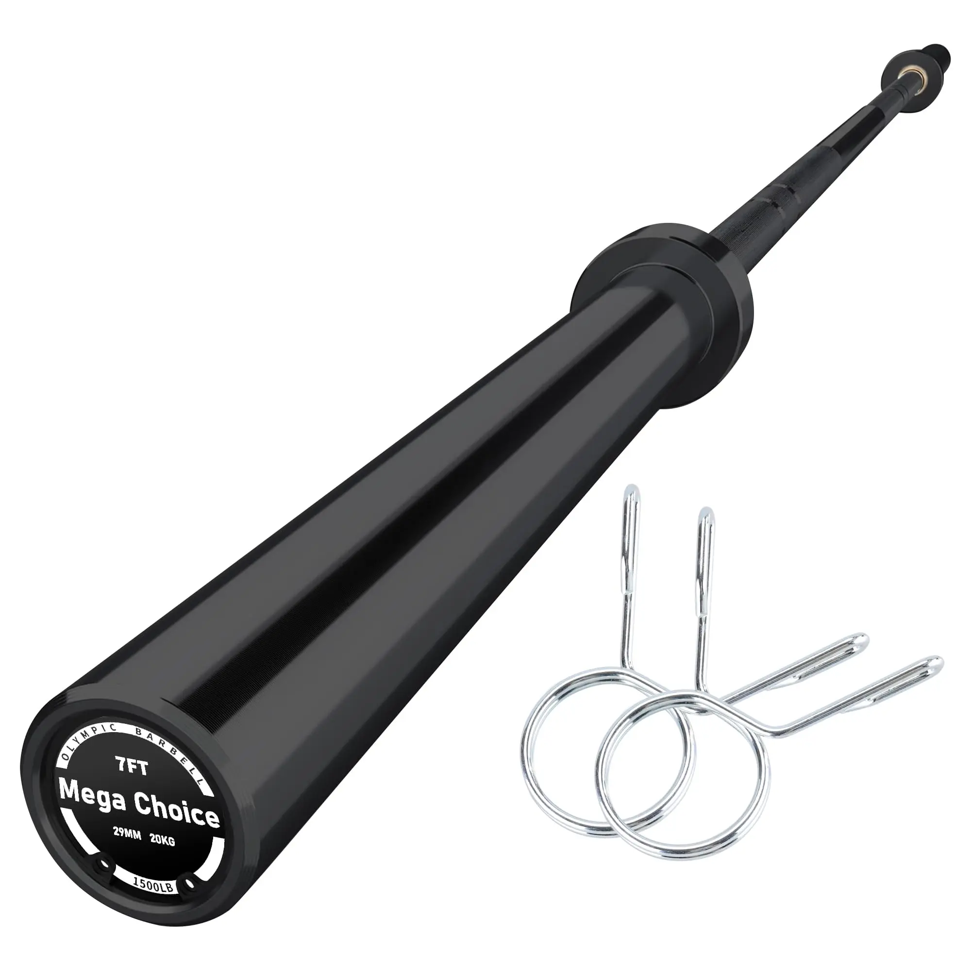 Garvee 7FT Olympic Barbell 45lb | 1500LBS Heavy-Duty Capacity | Copper Sleeves Smooth Rotation | Knurled Grip | Fits 2” Standard Weight Plates – for Weightlifting & Powerlifting, Black