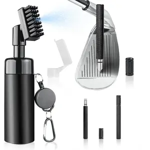 Golf Club Cleaner Kit - 5oz Water Brush with Spray Bottle & Retractable Clip, Groove Sharpener Tool, Essential Golf Club Bag Accessories for Players