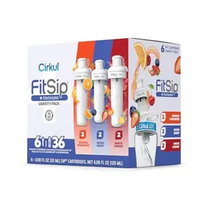 Cirkul FitSip Electrolytes Flavor Water Variety Pack, Makes 36 Drinks, No Sugar, Zero Calorie Drink Mix, (2 Mixed Berry, 2 White Cherry, 2 Orange Tangerine)