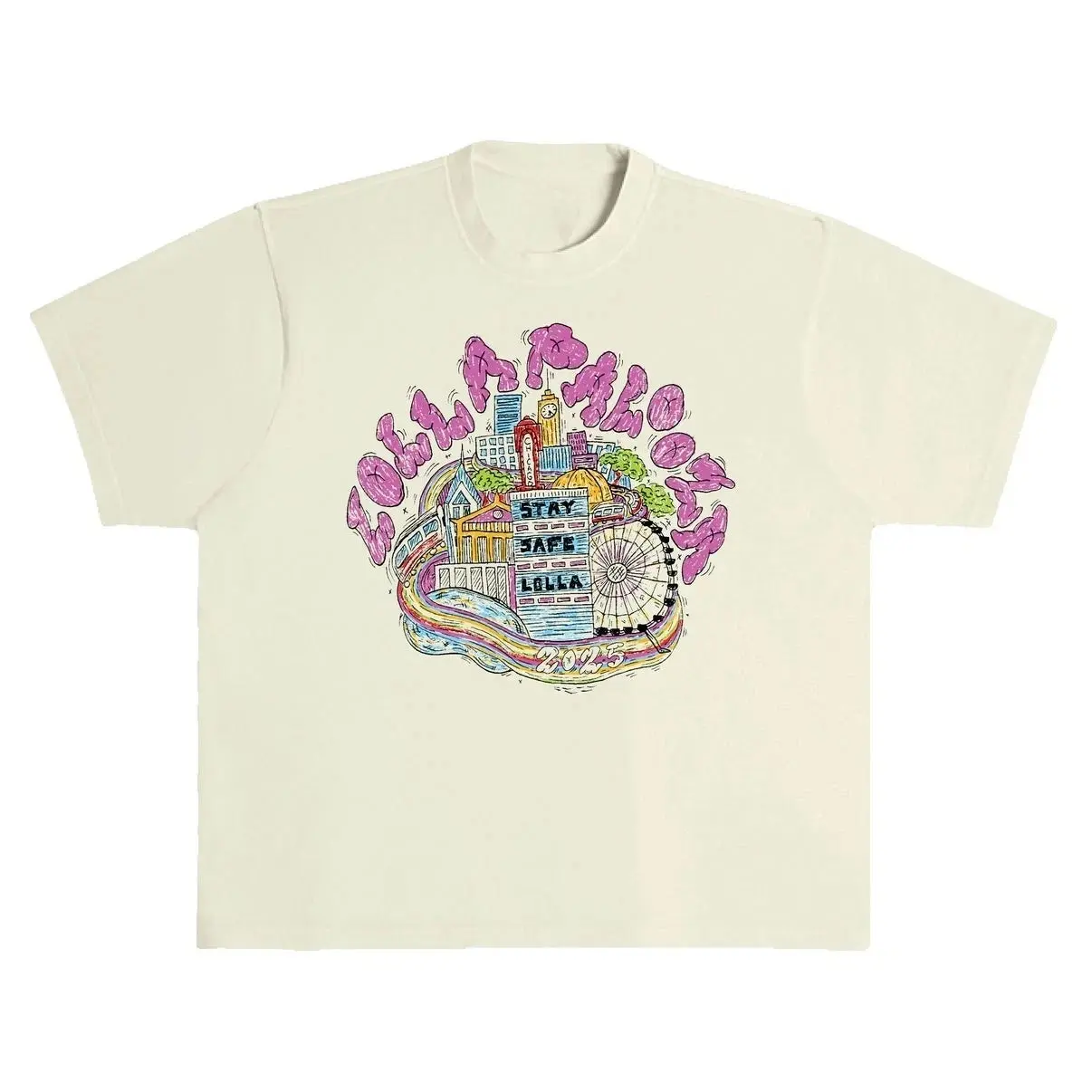 2025 Lollapalooza Skyline Lineup Unisex T-shirt