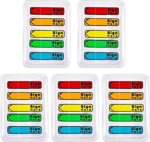 Sign Here Sticky Tabs 5 Pack 500 Pcs Multicolor Sign and Date Post It Flags Signature Tabs Initial Here Post It Flags