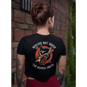 Wolves Crop T-Shirt - Black